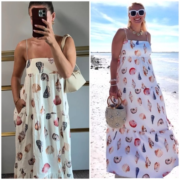 Show Me Your Mumu Seashell Long Maxi Dress SZ L - Picture 2 of 6